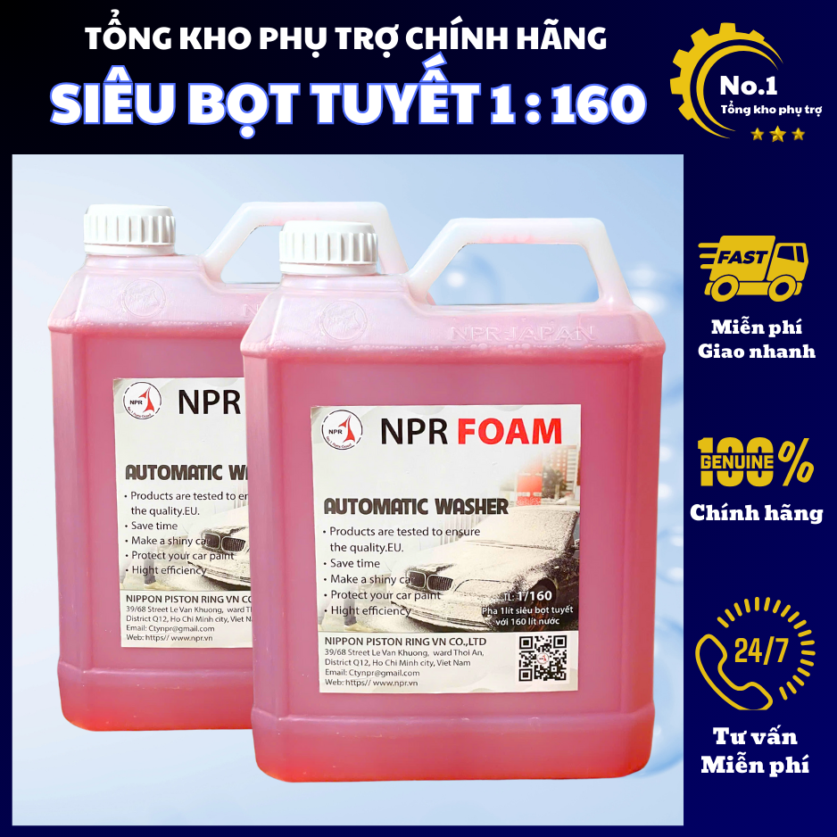 Nước rửa xe siêu bọt tuyết - Dung dịch rửa xe ô tô, xe máy có chạm chính hãng NPR 4L