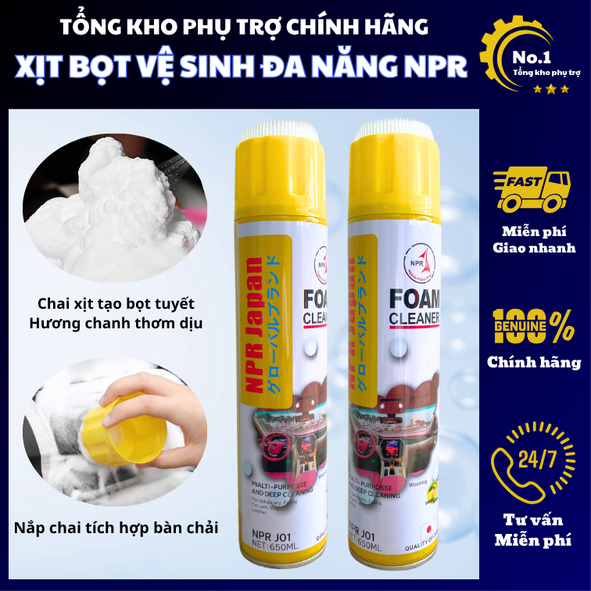 Vệ sinh nội thất oto - Xịt bọt tuyết vệ sinh ghế da ô tô, nỉ, vải, nội thất gia đình NPR JAPAN