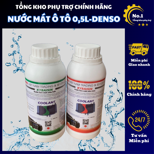 Nước làm mát ô tô DENSO - Nước mát ô tô màu xanh đỏ chính hãng 500ML