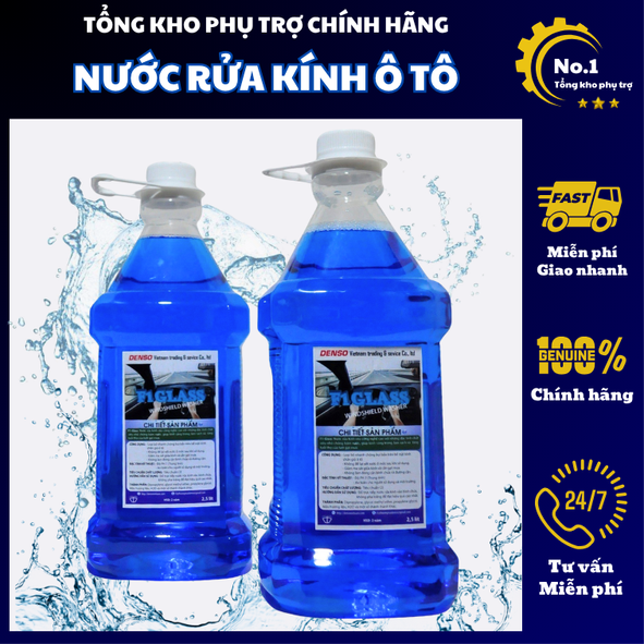 Nước rửa kính ô tô DENSO - Nước lau kính ô tô chuyên dụng hàng chính hãng 2,5L