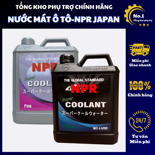 Nước làm mát ô tô - Nước mát động cơ ô tô màu xanh đỏ chính hãng NPR JAPAN 4L thùy